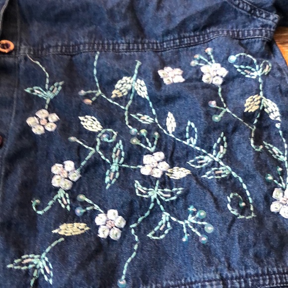 Embroidered denim button down - Picture 3 of 4